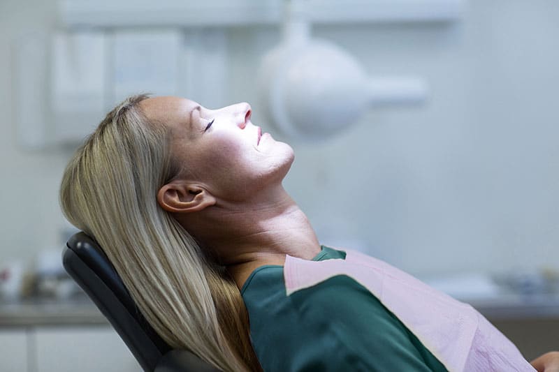 peaceful woman at dentist